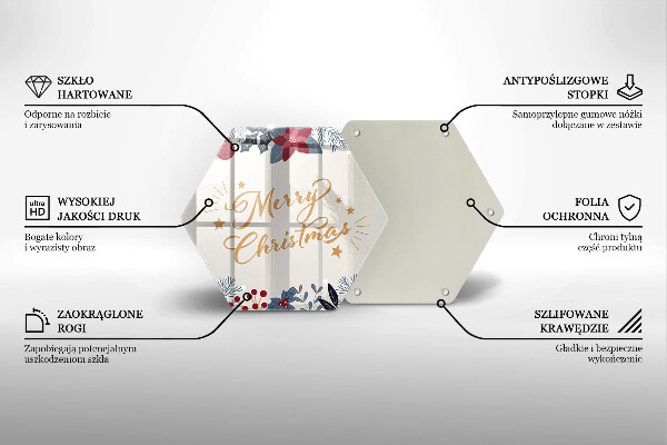 Skärbräda glas sexhörning God jul inskription