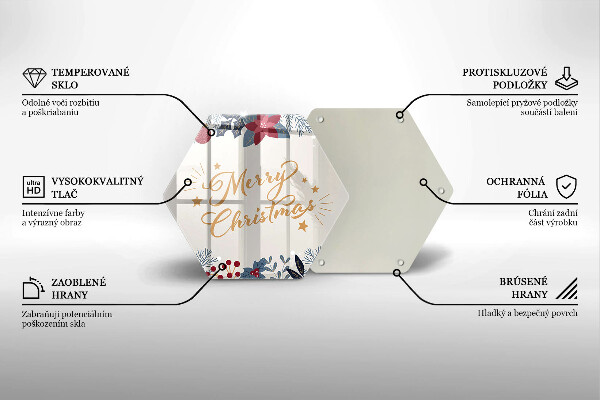 Skärbräda glas sexhörning God jul inskription