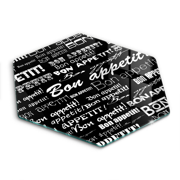 Skärbräda glas sexhörning Kökstexter God aptit