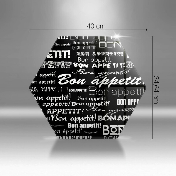 Skärbräda glas sexhörning Kökstexter God aptit