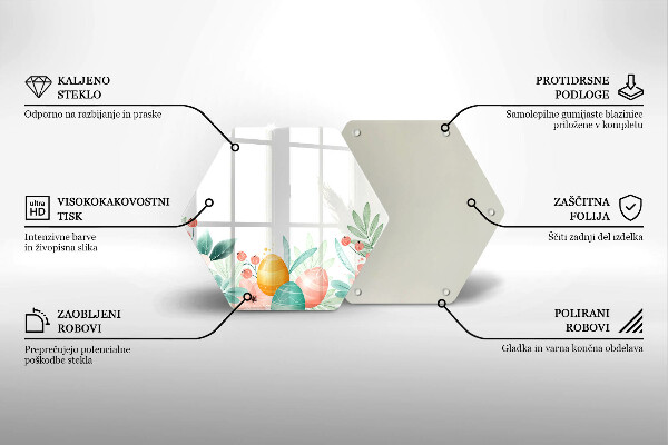 Skärbräda glas sexhörning påskägg