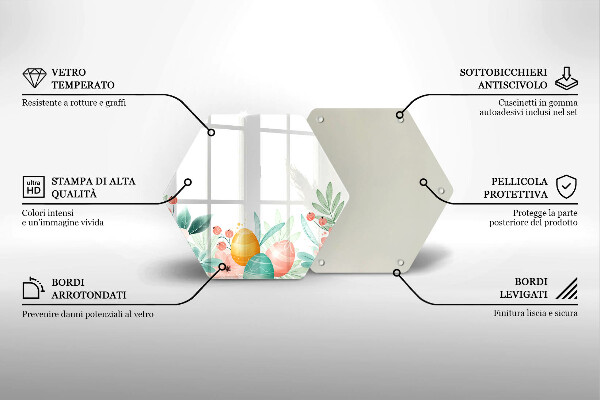Skärbräda glas sexhörning påskägg