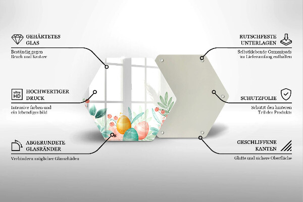 Skärbräda glas sexhörning påskägg