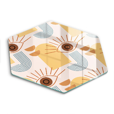 Skärbräda glas sexhörning Boho ögonmönster