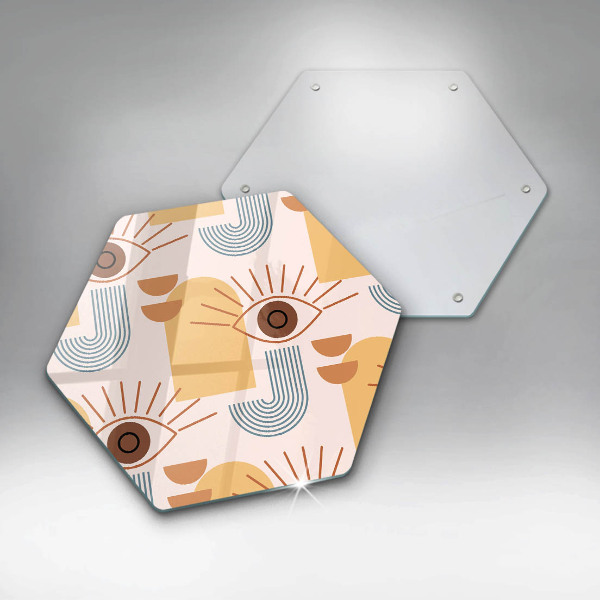 Skärbräda glas sexhörning Boho ögonmönster