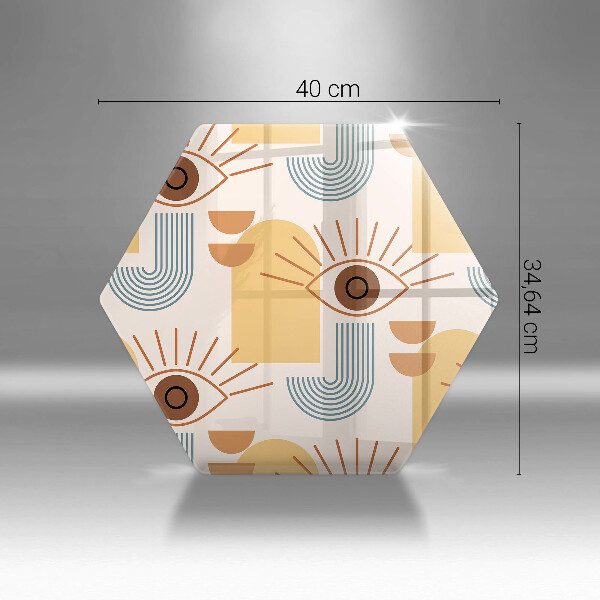 Skärbräda glas sexhörning Boho ögonmönster