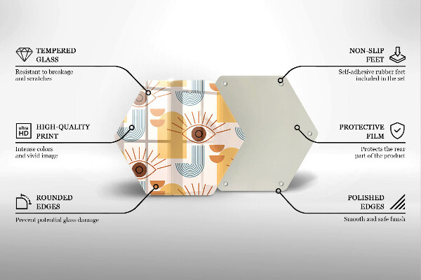 Skärbräda glas sexhörning Boho ögonmönster