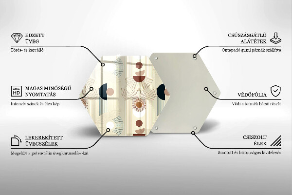 Skärbräda glas sexhörning Boho geometri former