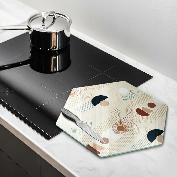 Skärbräda glas sexhörning Boho geometri former