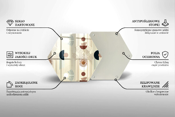Skärbräda glas sexhörning Boho geometri former
