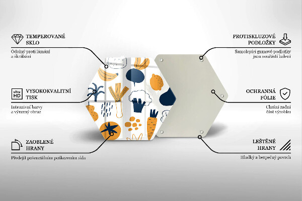 Skärbräda glas sexhörning Mat illustration