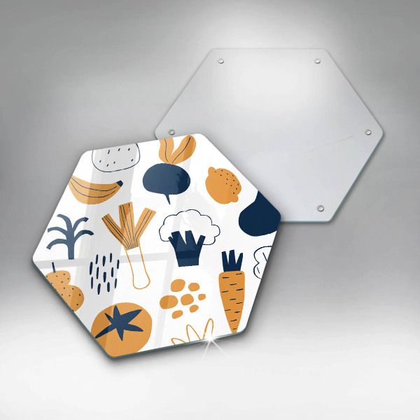 Skärbräda glas sexhörning Mat illustration