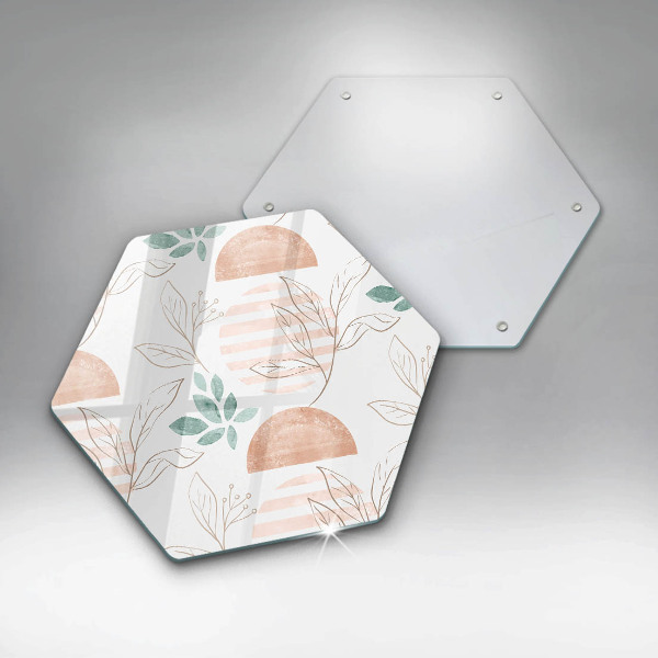 Skärbräda glas sexhörning Boho löv mönster