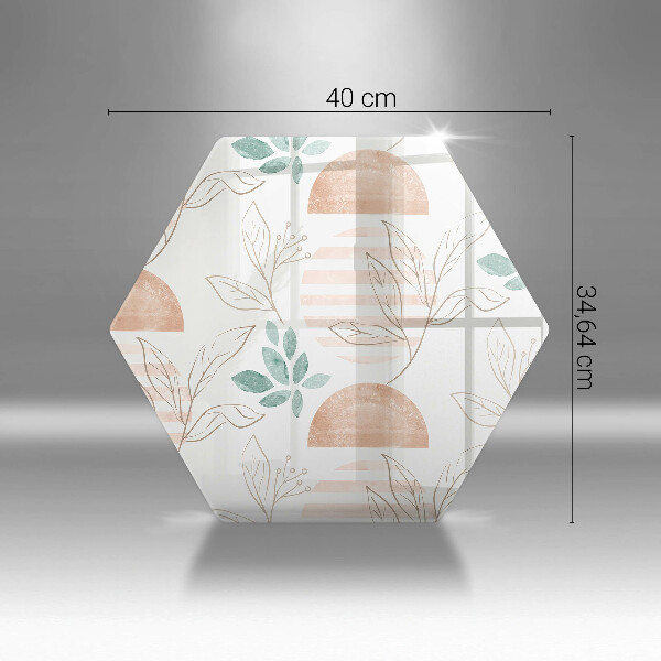 Skärbräda glas sexhörning Boho löv mönster