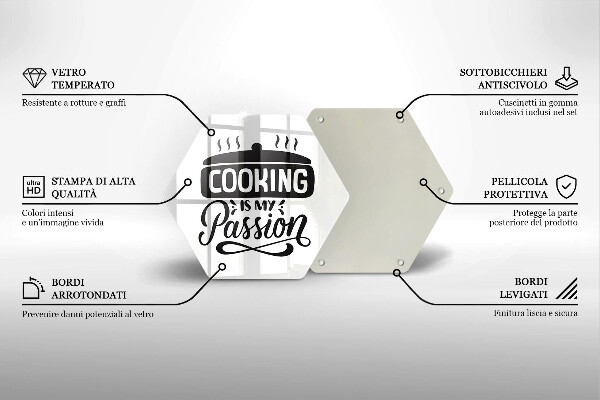 Skärbräda glas sexhörning Matlagning är min passion