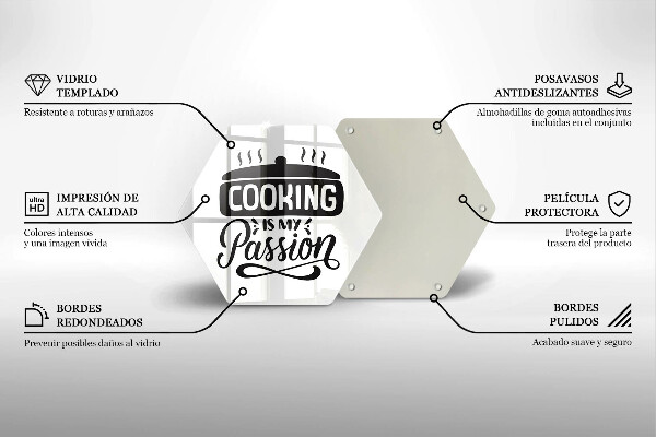 Skärbräda glas sexhörning Matlagning är min passion