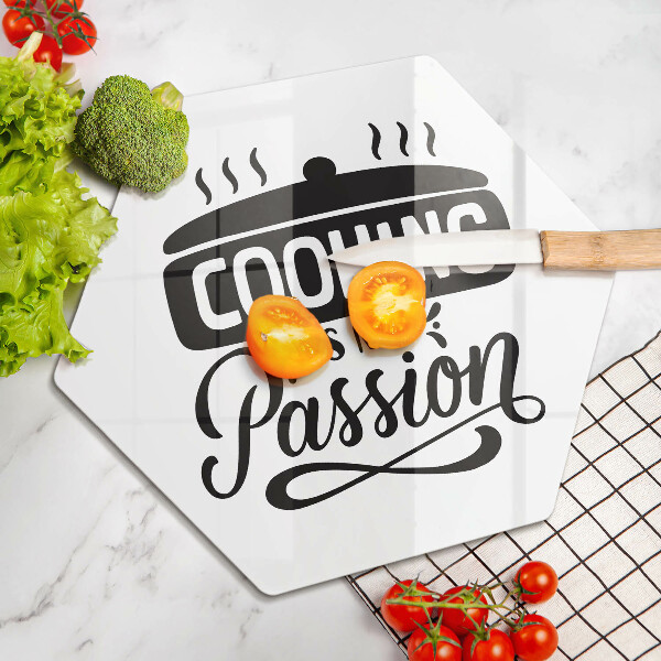 Skärbräda glas sexhörning Matlagning är min passion