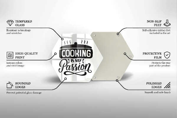 Skärbräda glas sexhörning Matlagning är min passion