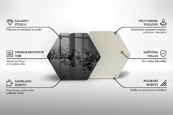 Skärbräda glas sexhörning Abstrakta 3D-former