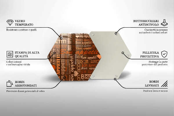 Skärbräda glas sexhörning God aptit undertexter