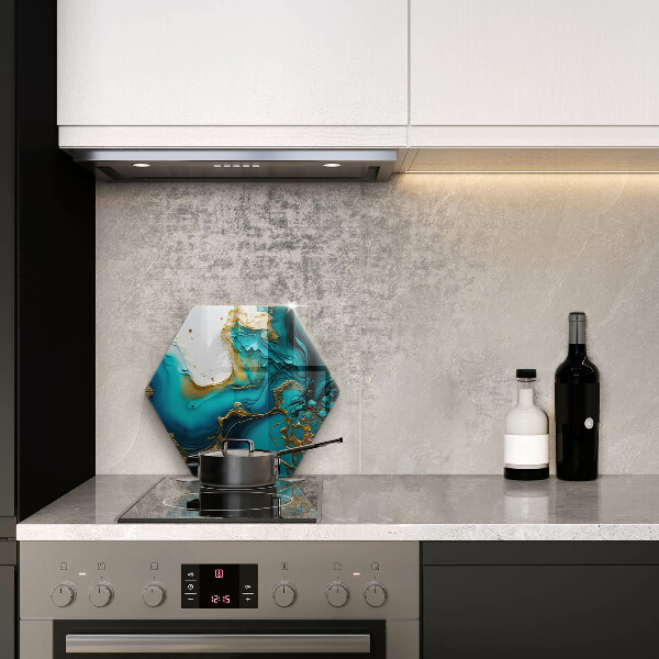 Skärbräda glas sexhörning Turkos abstraktion