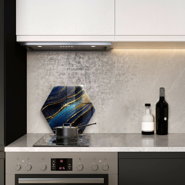 Skärbräda glas sexhörning Marinblå abstraktion