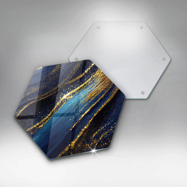 Skärbräda glas sexhörning Marinblå abstraktion