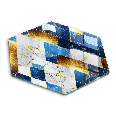 Skärbräda glas sexhörning Gyllene marmor romber