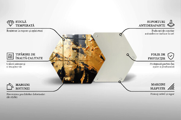 Skärbräda glas sexhörning Elegant färgstruktur