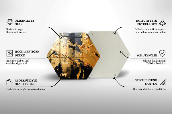 Skärbräda glas sexhörning Elegant färgstruktur