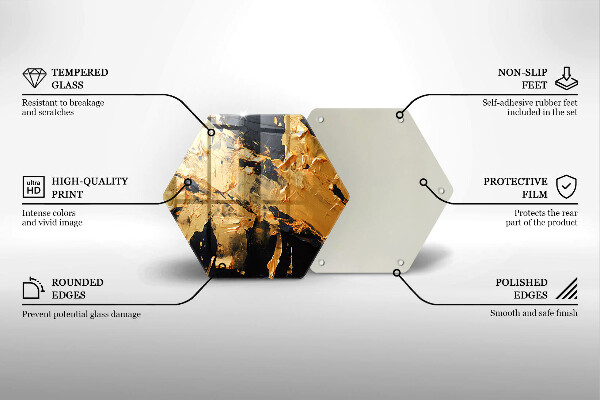 Skärbräda glas sexhörning Elegant färgstruktur