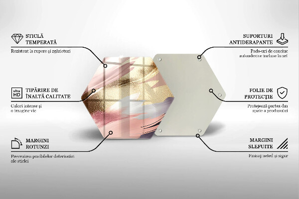 Skärbräda glas sexhörning Pastellfläckar