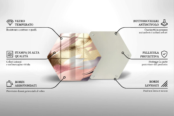 Skärbräda glas sexhörning Pastellfläckar