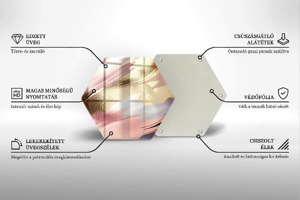 Skärbräda glas sexhörning Pastellfläckar
