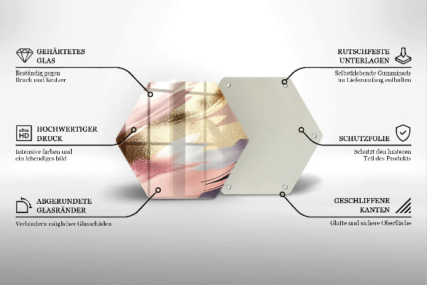 Skärbräda glas sexhörning Pastellfläckar