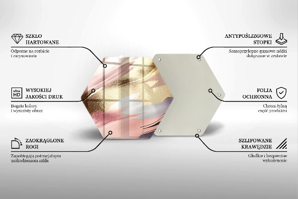 Skärbräda glas sexhörning Pastellfläckar