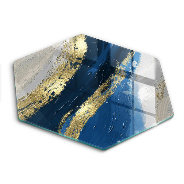 Skärbräda glas sexhörning Textur med guld