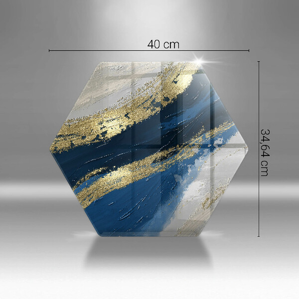 Skärbräda glas sexhörning Textur med guld