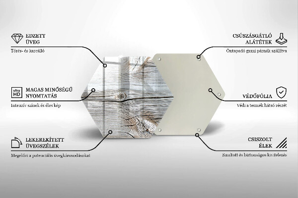 Skärbräda glas sexhörning Ljus trästruktur