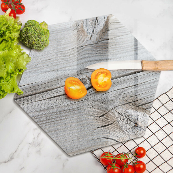 Skärbräda glas sexhörning Ljus trästruktur