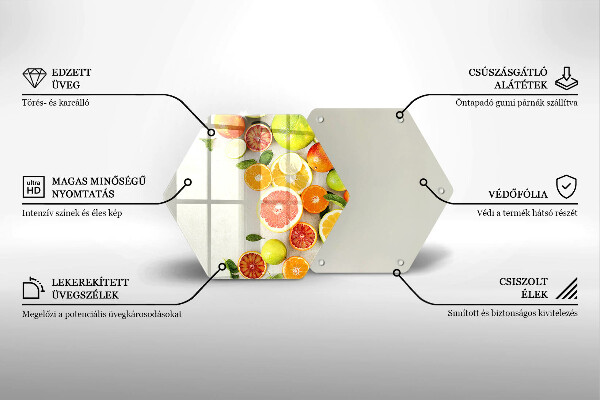 Skärbräda glas sexhörning Citrusfrukter