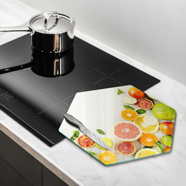 Skärbräda glas sexhörning Citrusfrukter