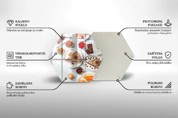 Skärbräda glas sexhörning Tårtans sötma