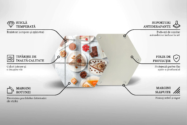 Skärbräda glas sexhörning Tårtans sötma