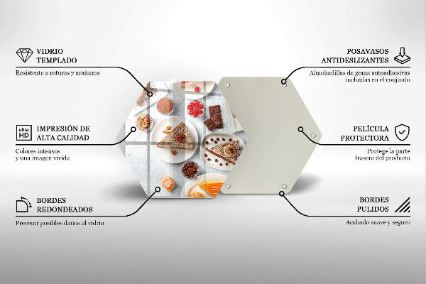 Skärbräda glas sexhörning Tårtans sötma