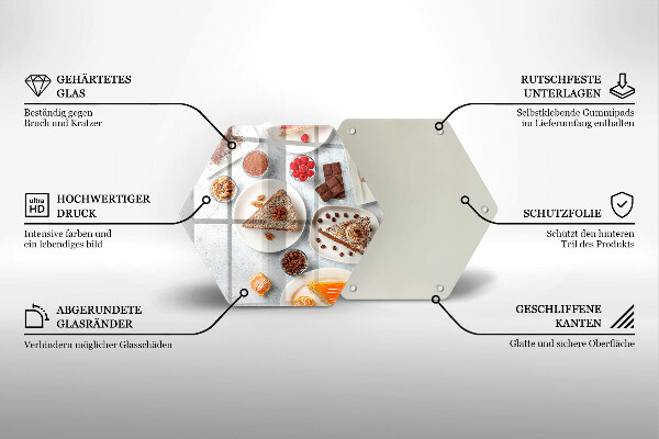 Skärbräda glas sexhörning Tårtans sötma