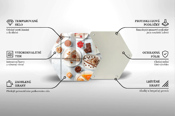Skärbräda glas sexhörning Tårtans sötma