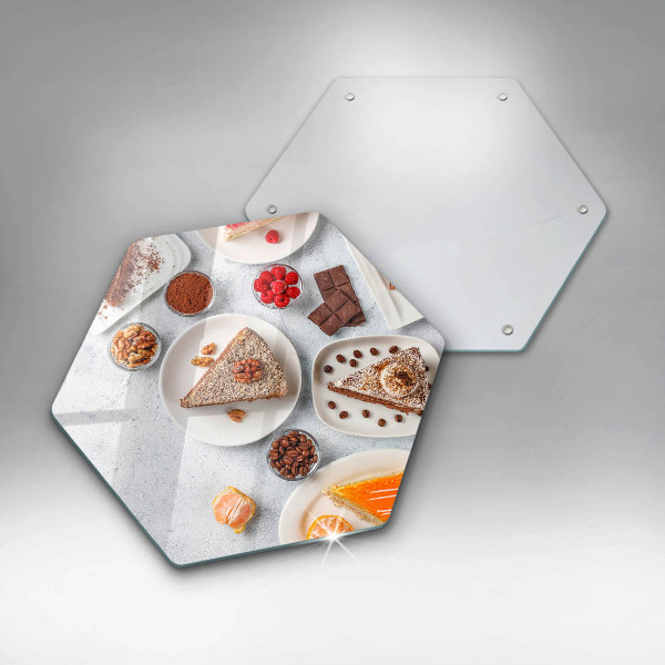 Skärbräda glas sexhörning Tårtans sötma