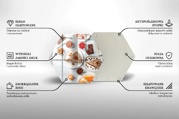 Skärbräda glas sexhörning Tårtans sötma