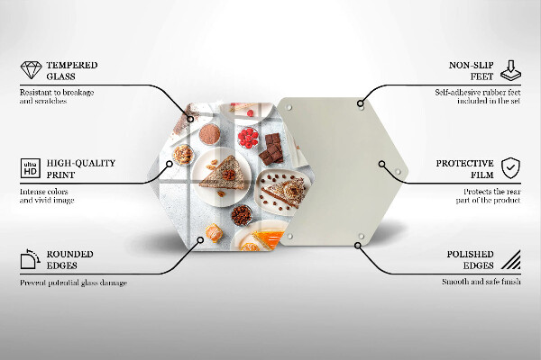 Skärbräda glas sexhörning Tårtans sötma